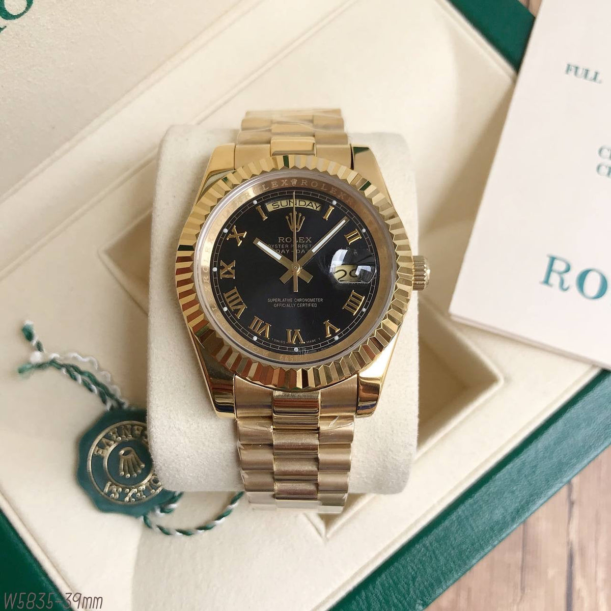 ROLEX DAY-DATE DOURADO PRETO 40MM