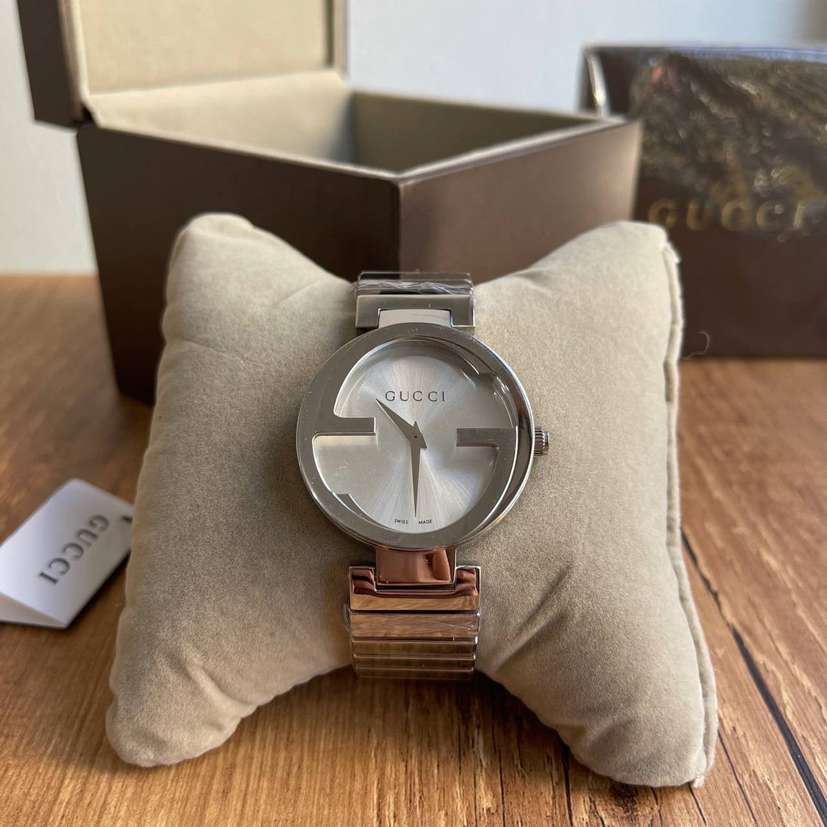 GUCCI PRATA BRANCO 35MM FEMININO