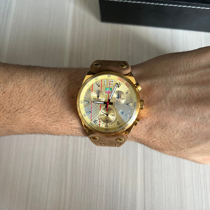 TAG HEUER INDY DOURADO COURO 45MM