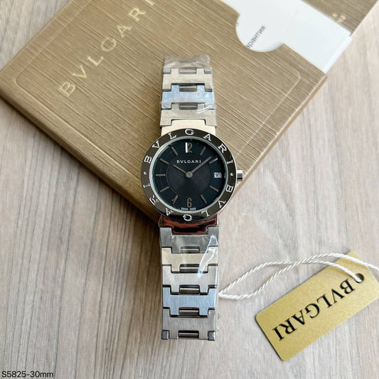 BVLGARI BULGARI PRATA PRETO 30MM FEMININO