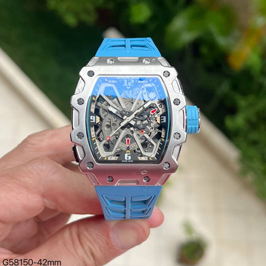 RICHARD MILLE PRATA AZUL 47MM