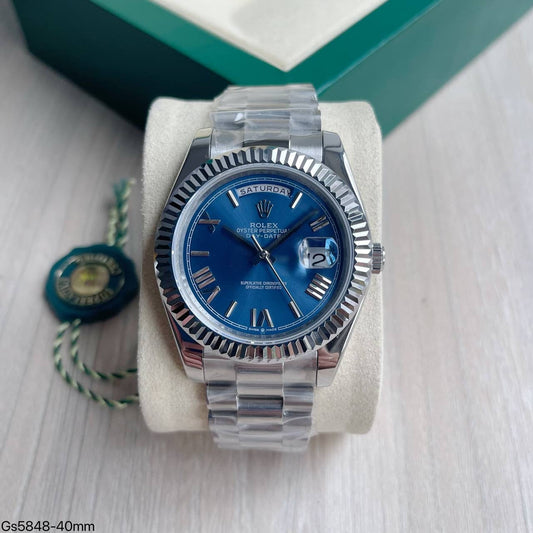 ROLEX DAY-DATE PRATA AZUL 40MM
