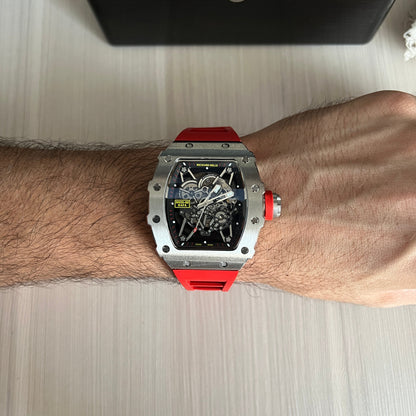 RICHARD MILLE PRATA VERMELHO 47MM
