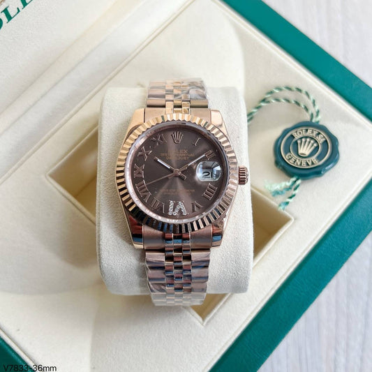 ROLEX DATEJUST ROSE BRILHANTES FEMININO 36MM