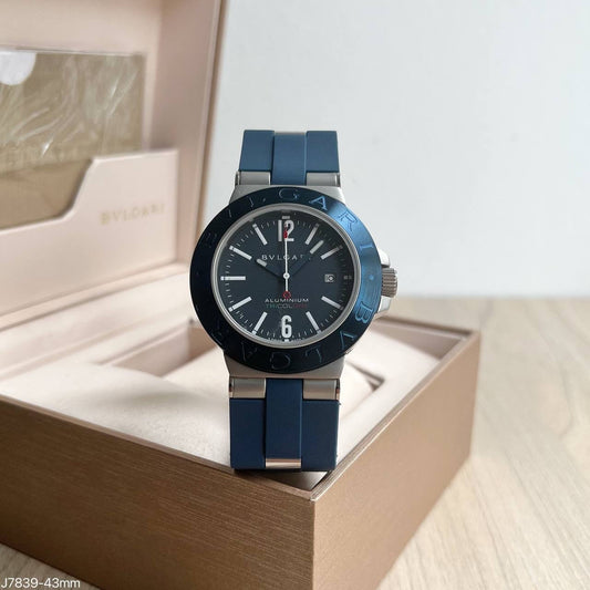 BVLGARI ALUMINIUM TRICOLORE PRATA AZUL AUTOMÁTICO 44MM