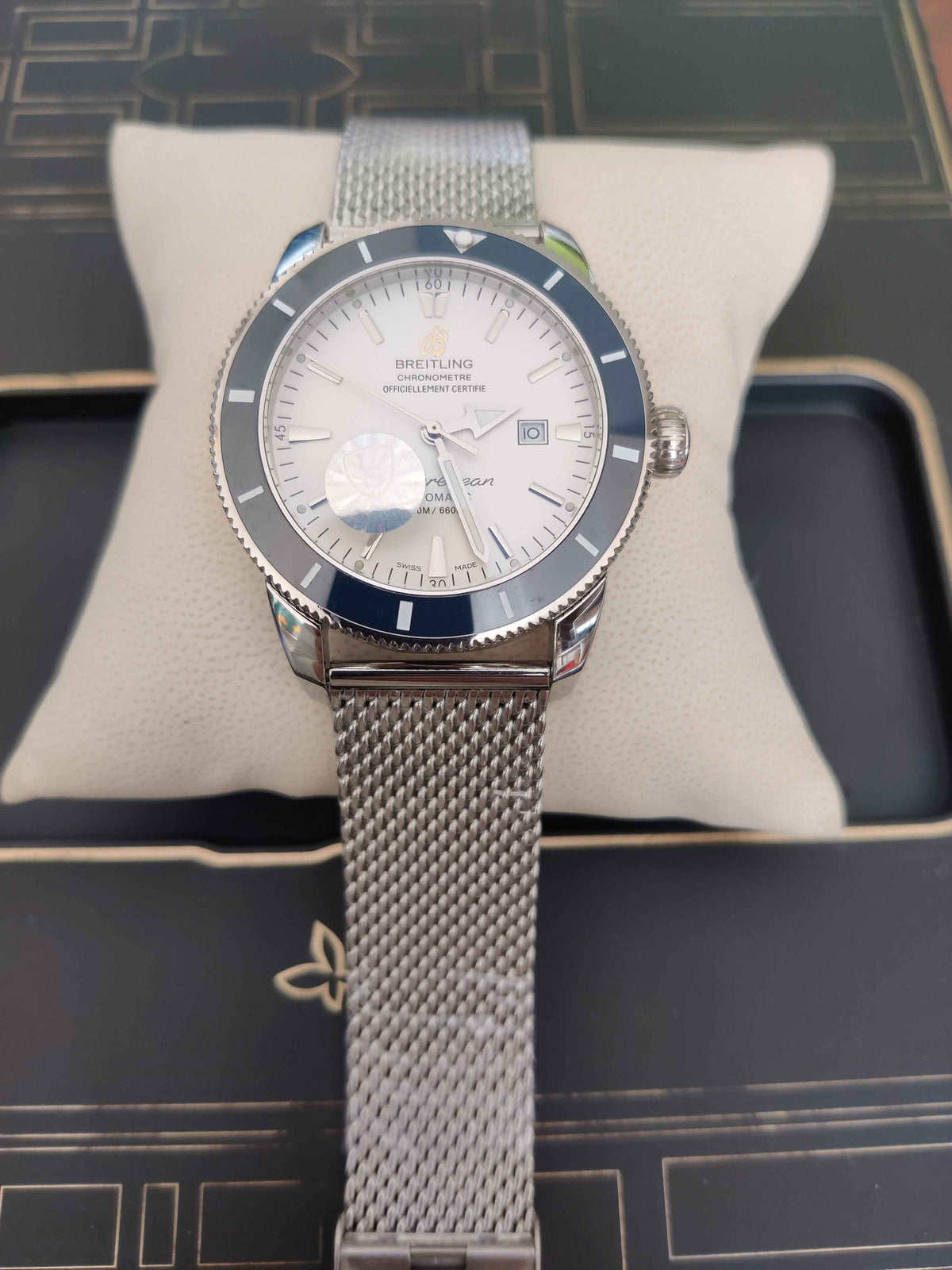 BREITLING SUPEROCEAN AUTOMÁTICO BRANCO AZUL 46MM