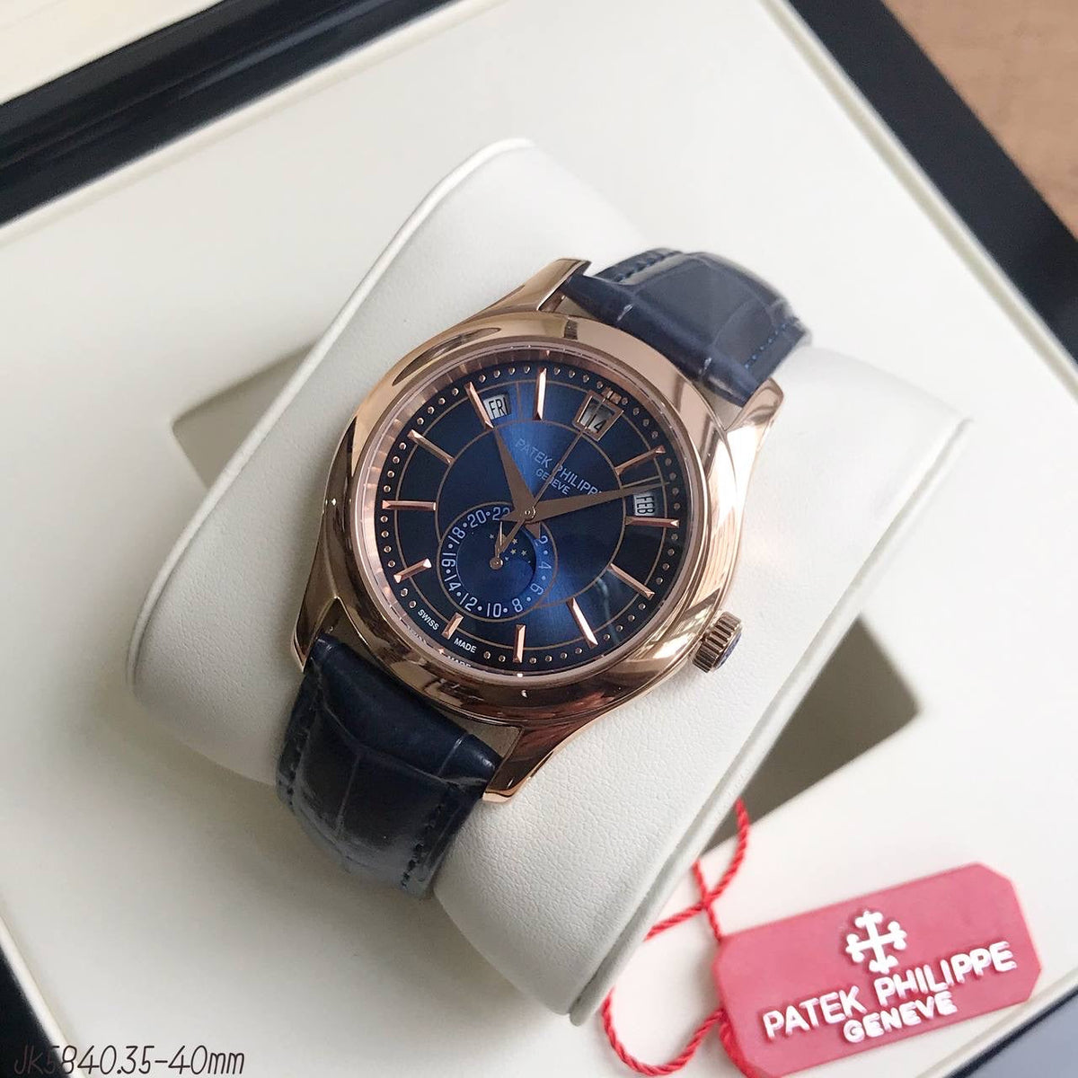 PATEK PHILIPPE ANNUAL CALENDAR ROSE AZUL AUTOMATICO 40MM