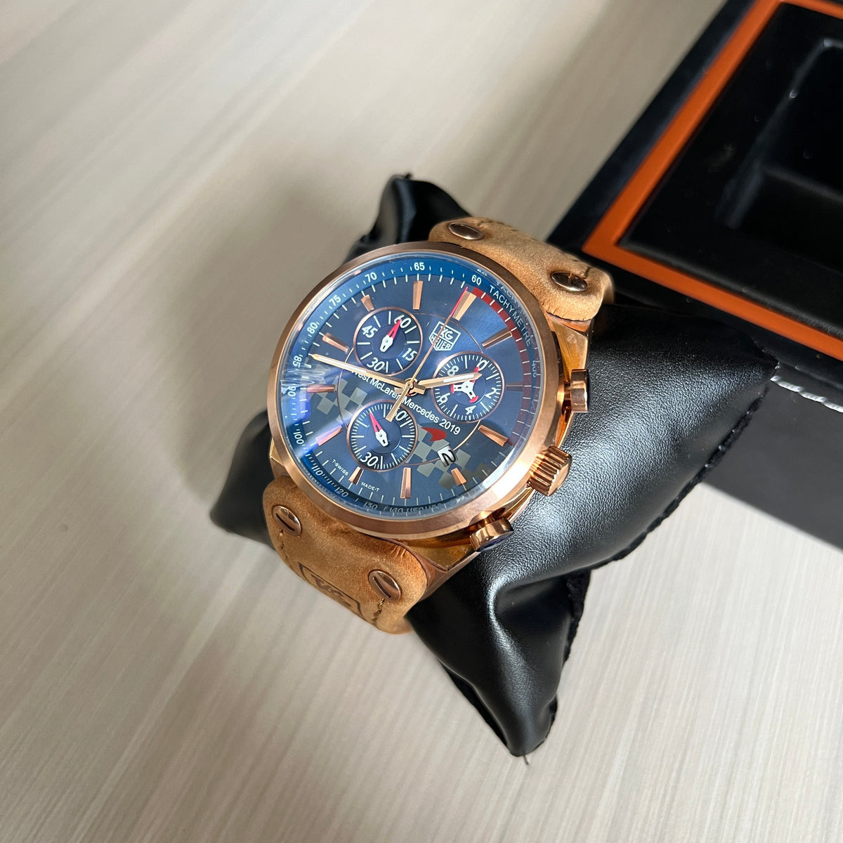 TAG HEUER F1 FORMULA 1 ROSE AZUL COURO 45MM