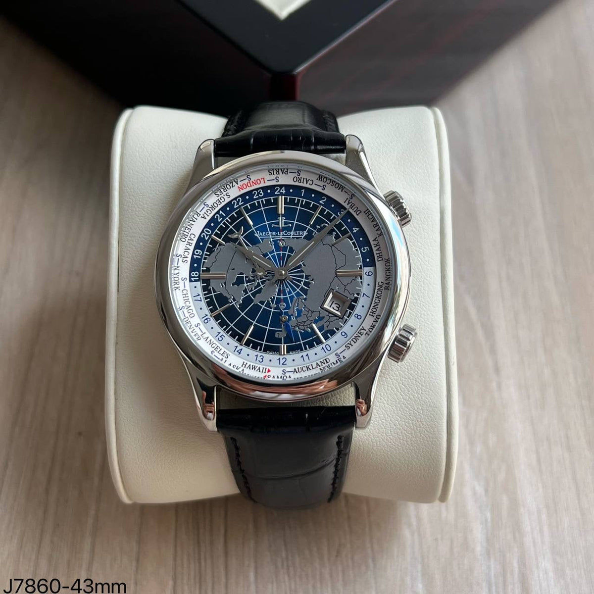 JAEGER-LECOUTRE PRATA COURO 43MM