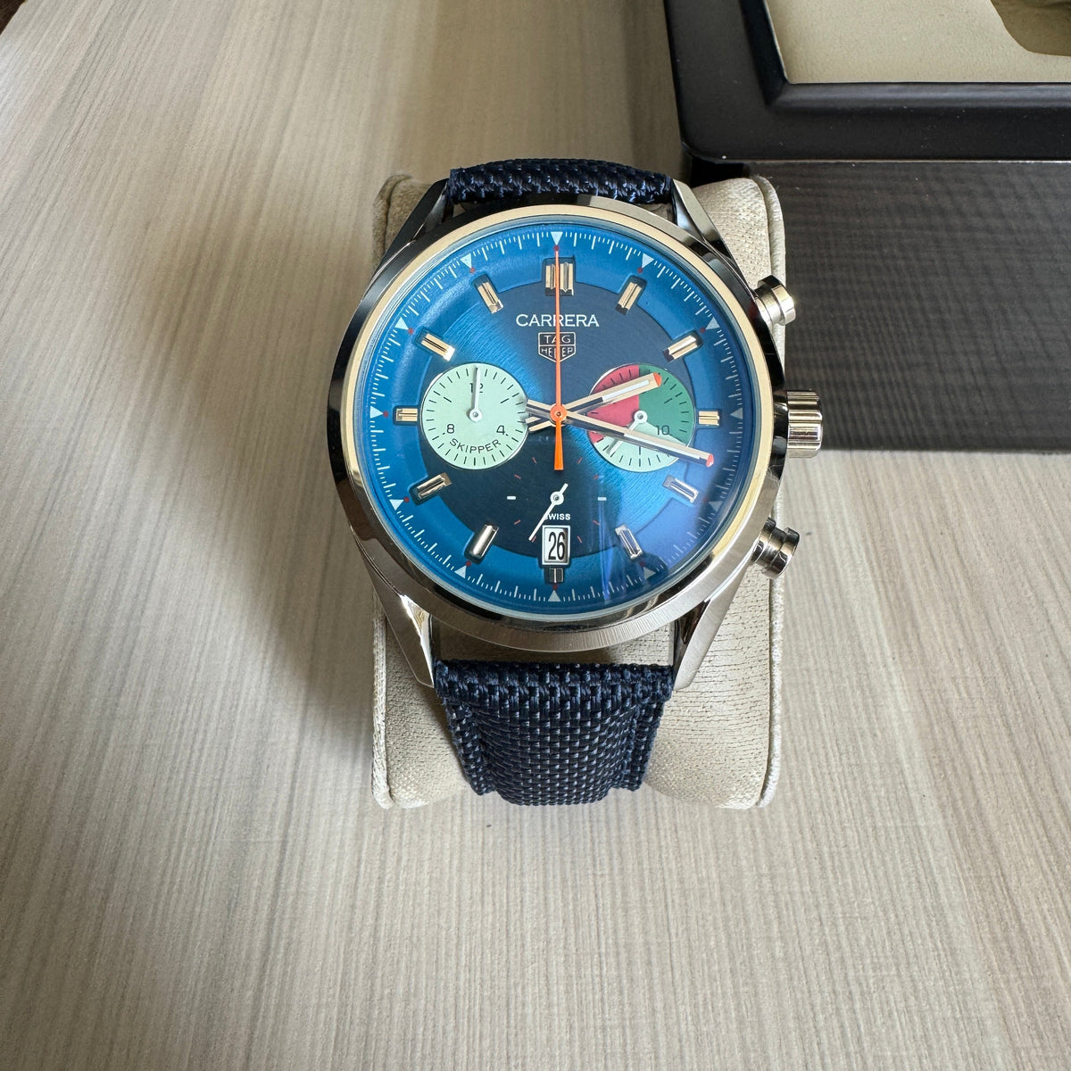 TAG HEUER CARRERA PRATA AZUL NYLON 41MM
