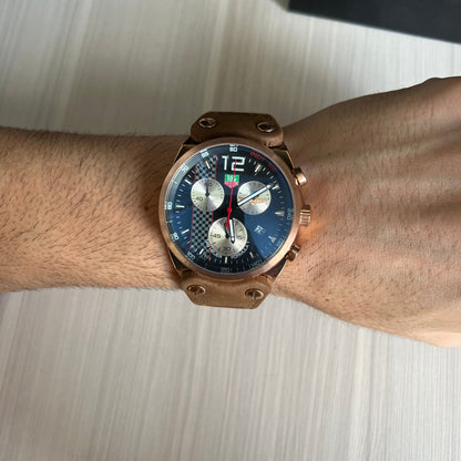 TAG HEUER F1 FORMULA 1 ROSE PRETO COURO 45MM