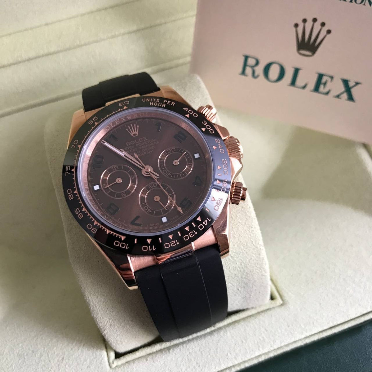 ROLEX DAYTONA ROSE CHOCOLATE BORRACHA 40MM
