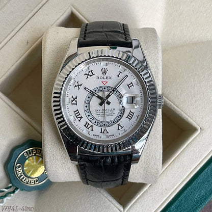 ROLEX SKY DWELLER BRANCO COURO 41MM