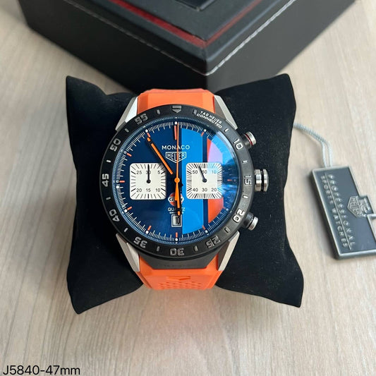 TAG HEUER MONACO PRATA LARANJA 47MM
