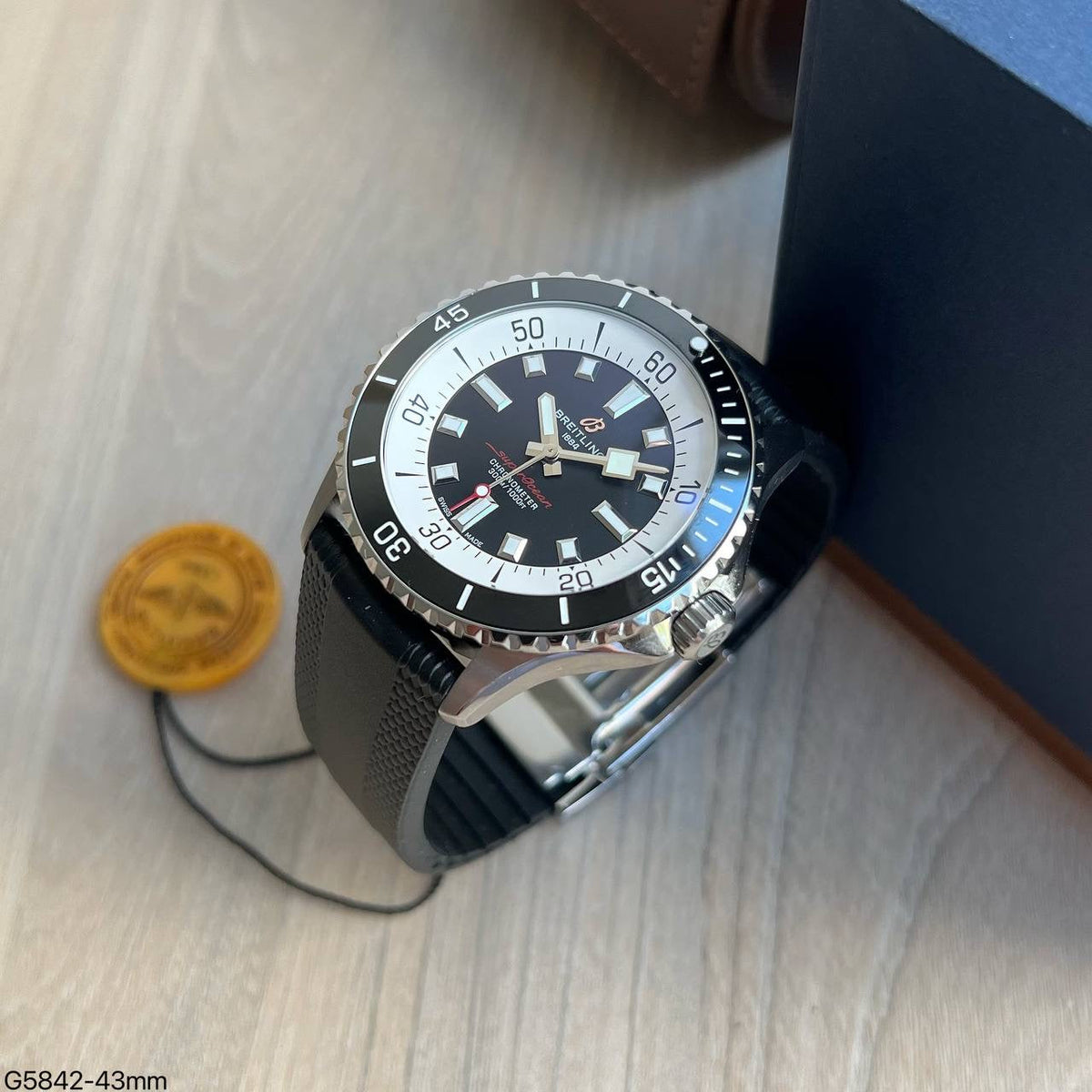 BREITLING SUPEROCEAN AUTOMÁTICO PRETO BORRACHA 43MM