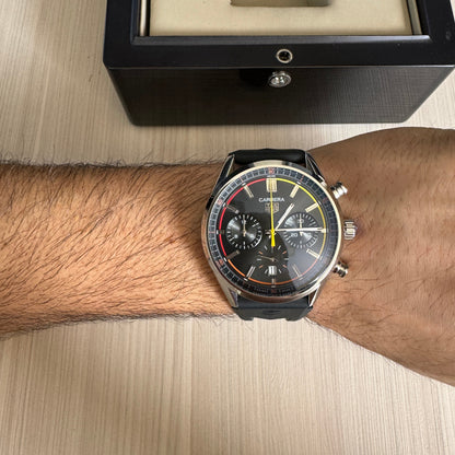 TAG HEUER CARRERA PRATA AMARELO 41MM