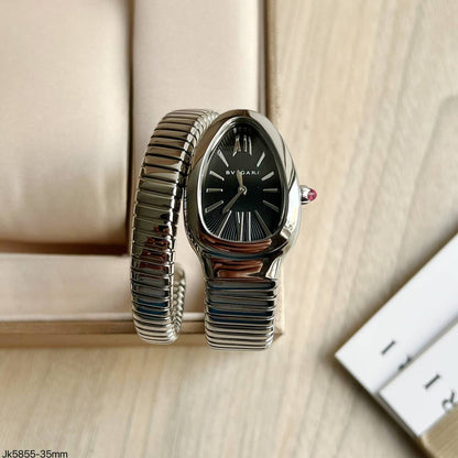 BVLGARI SERPENTE PRATA PRETO 1 VOLTA  23MM X 35MM FEMININO
