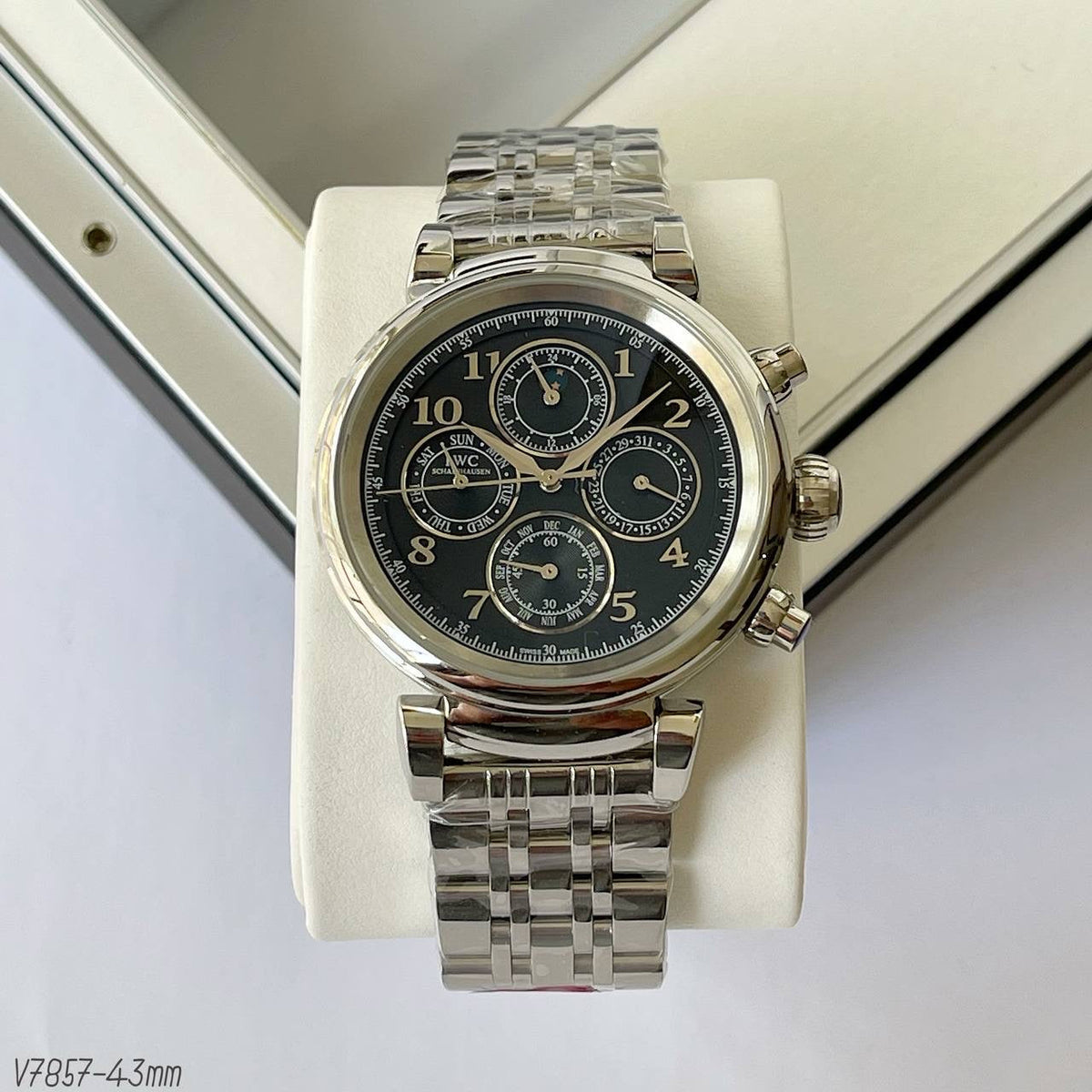IWC DA VINCI PRATA PRETO 43MM