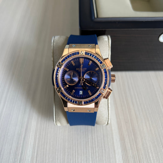 HUBLOT CLASSIC ROSE AZUL BRILHANTES 36MM