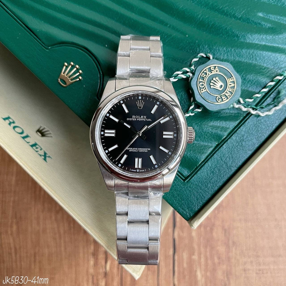 ROLEX OYSTER PRATA PRETO 41MM