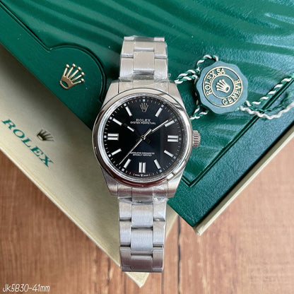ROLEX OYSTER PRATA PRETO 41MM