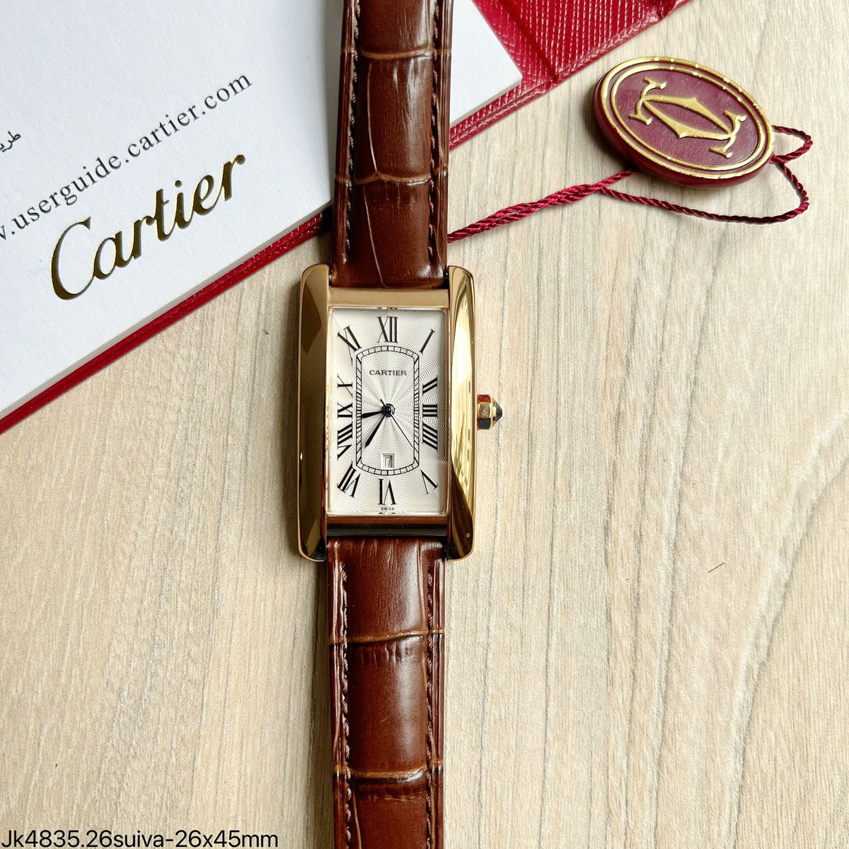 CARTIER ROSE COURO 26MM X 45MM FEMININO