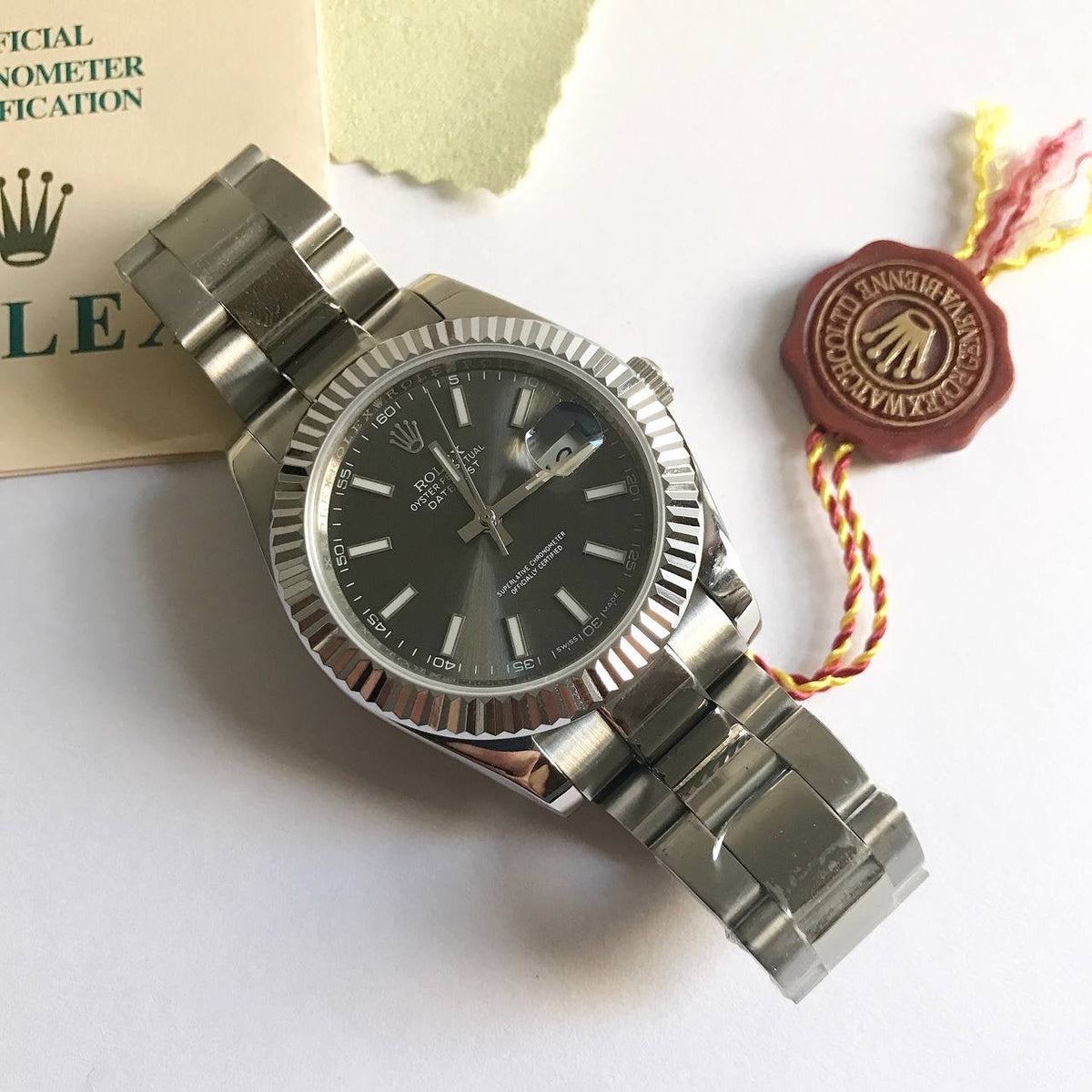 ROLEX DATEJUST PRATA CINZA OYSTER 41MM