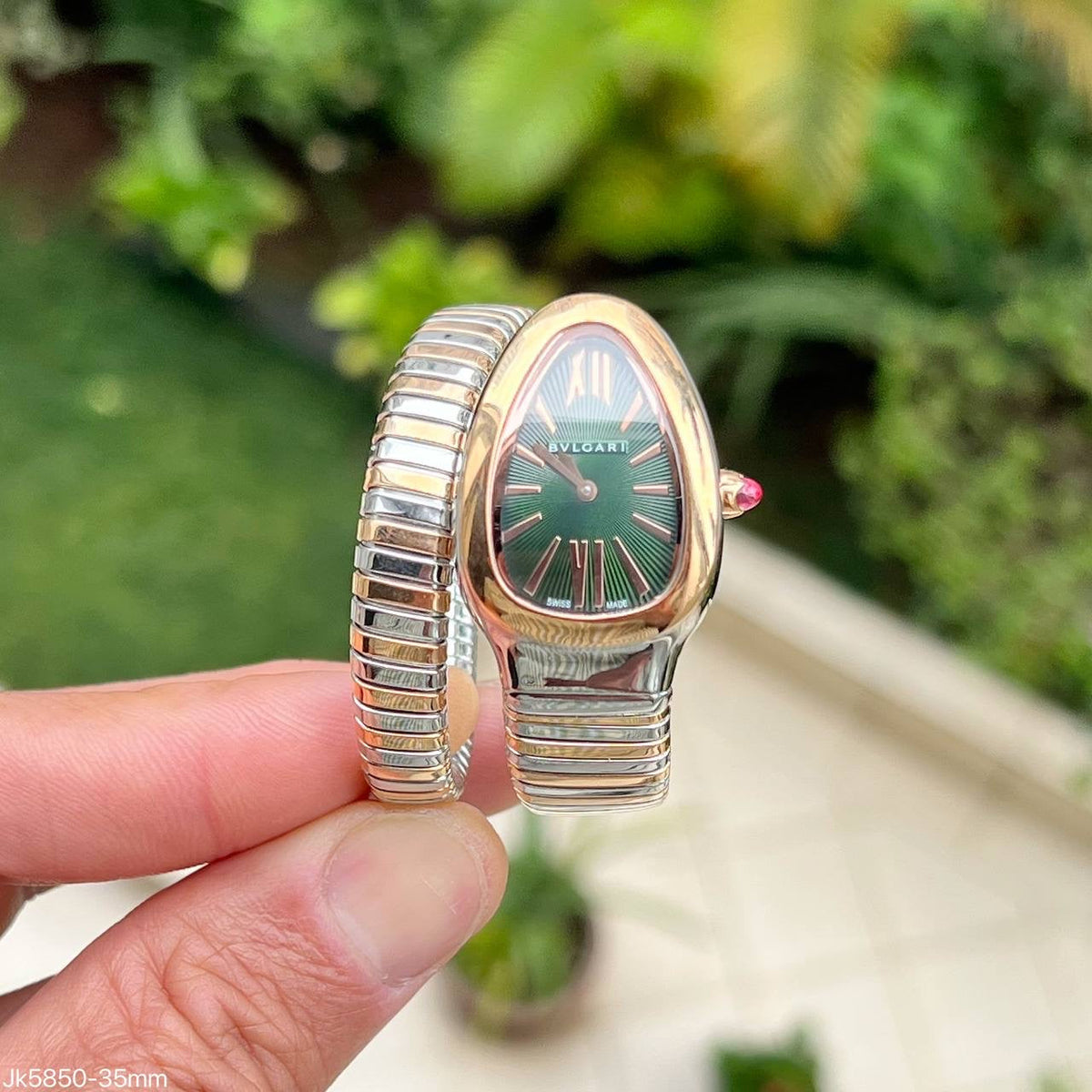 BVLGARI SERPENTE MISTO ROSE VERDE 1 VOLTA  23MM X 35MM FEMININO
