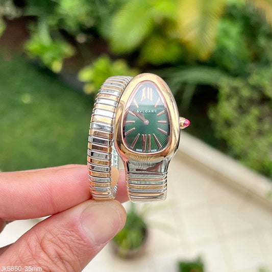 BVLGARI SERPENTE MISTO ROSE VERDE 1 VOLTA  23MM X 35MM FEMININO