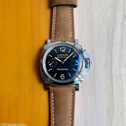 PANERAI LUMINOR MARINA PRATA COURO 47MM