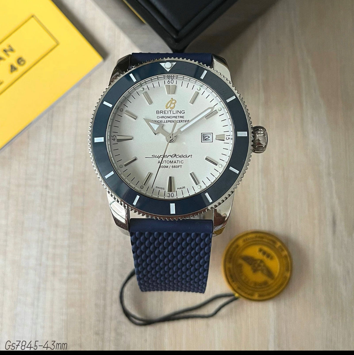 BREITLING SUPEROCEAN AUTOMÁTICO BRANCO AZUL 46MM