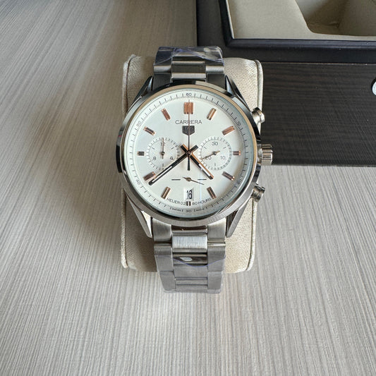 TAG HEUER CARRERA PRATA BRANCO 41MM
