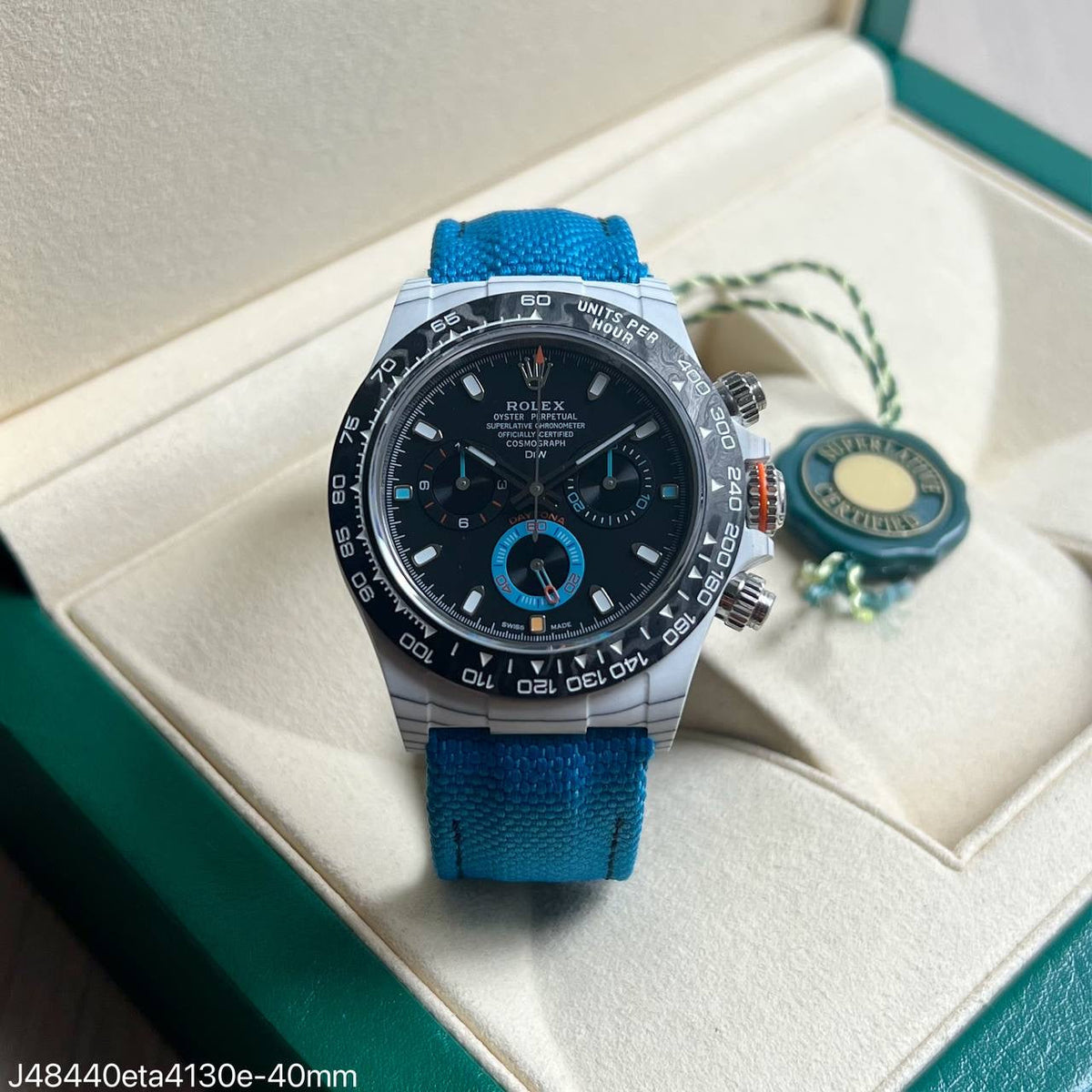 ROLEX DAYTONA DIW CARBONO 40MM BRANCO SUPER CLONE