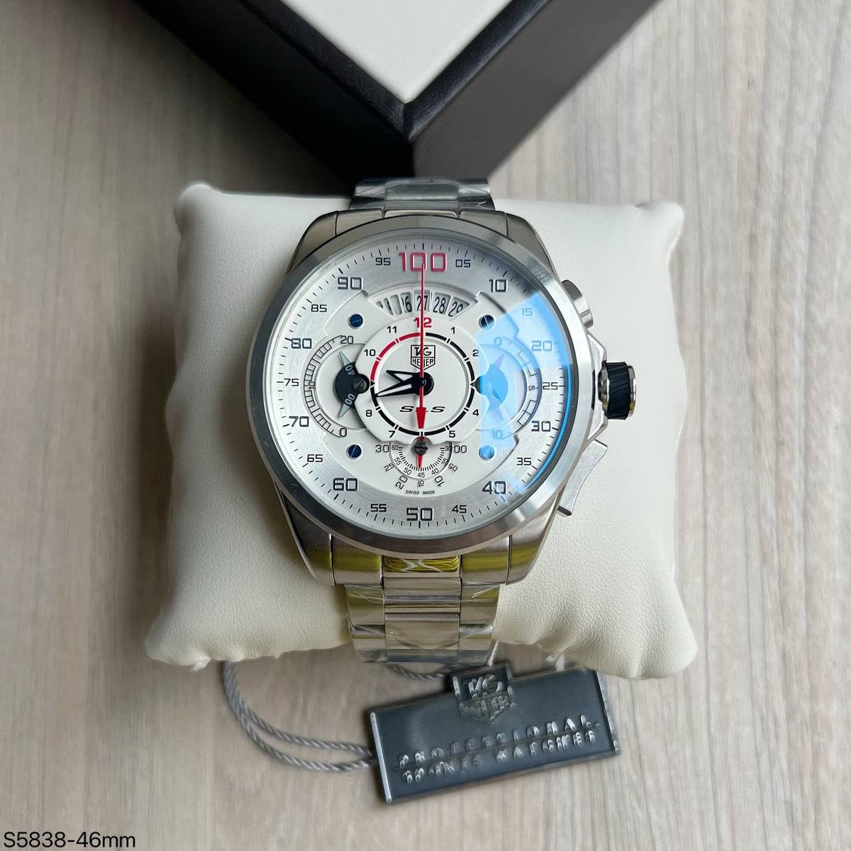 TAG HEUER MERCEDES SLS PRATA BRANCO 45MM