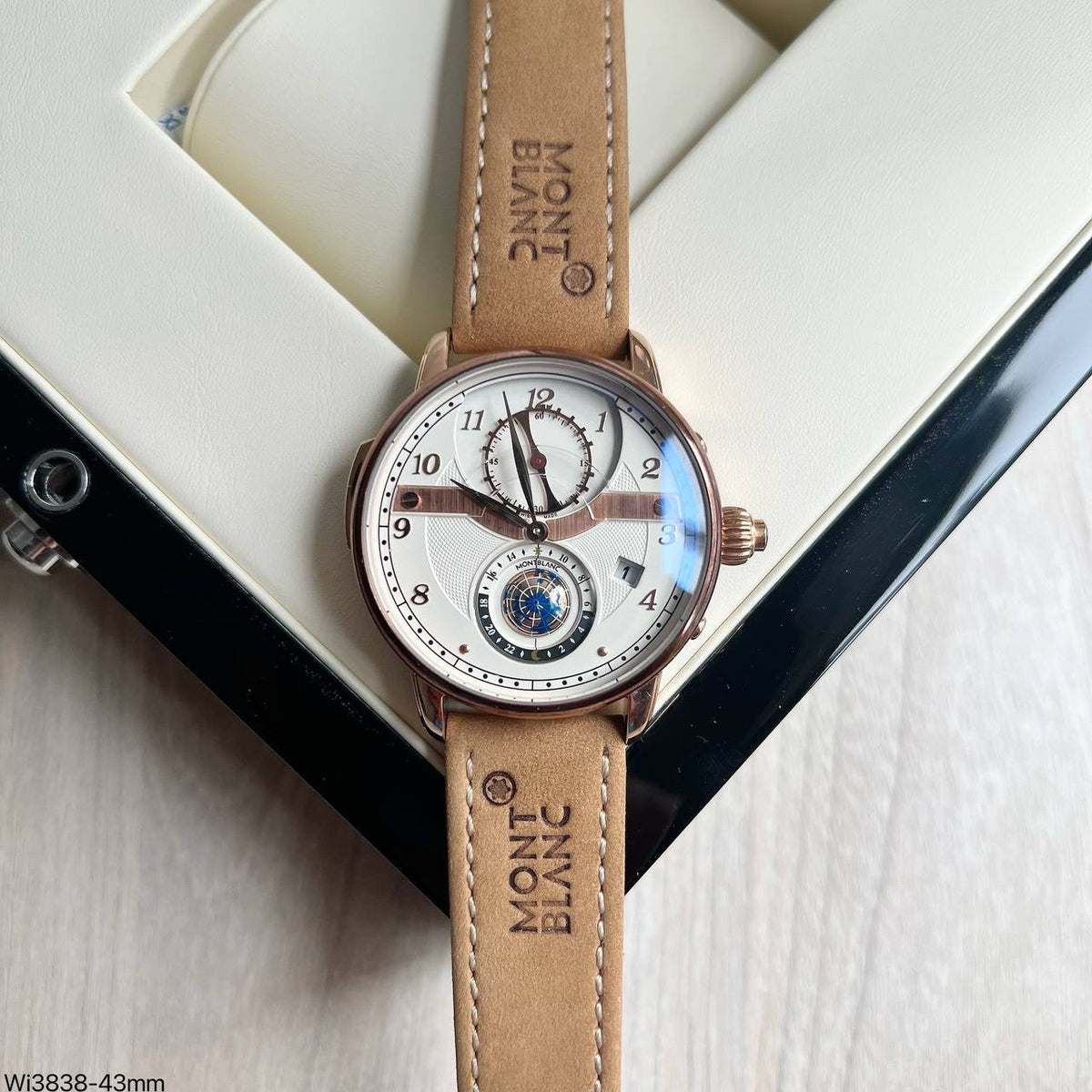 MONT BLANC VASCO DA GAMA ROSE COURO 43MM