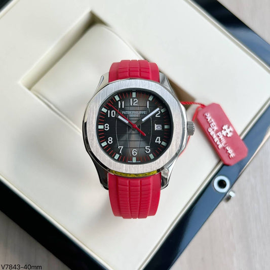 PATEK PHILIPPE AQUANAUT PRATA VERMELHO 40MM