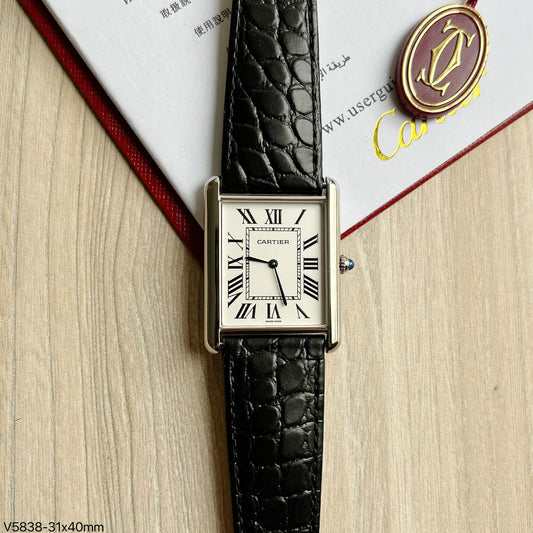 CARTIER TANK SOLO  COURO 31MM X 40MM FEMININO