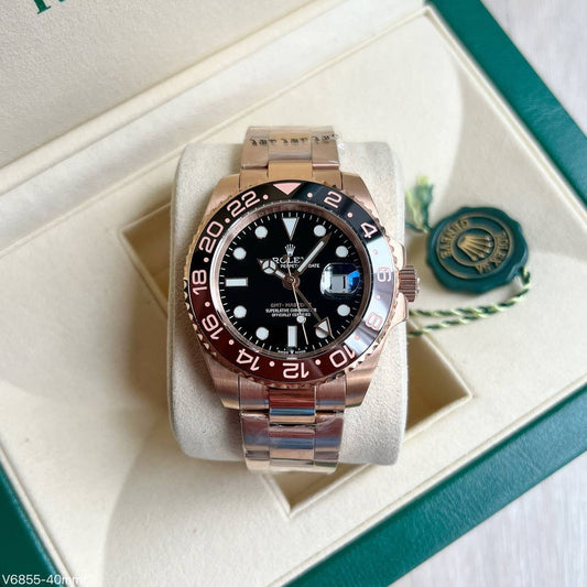 ROLEX GMT MASTER II ROSE PRETO 40MM
