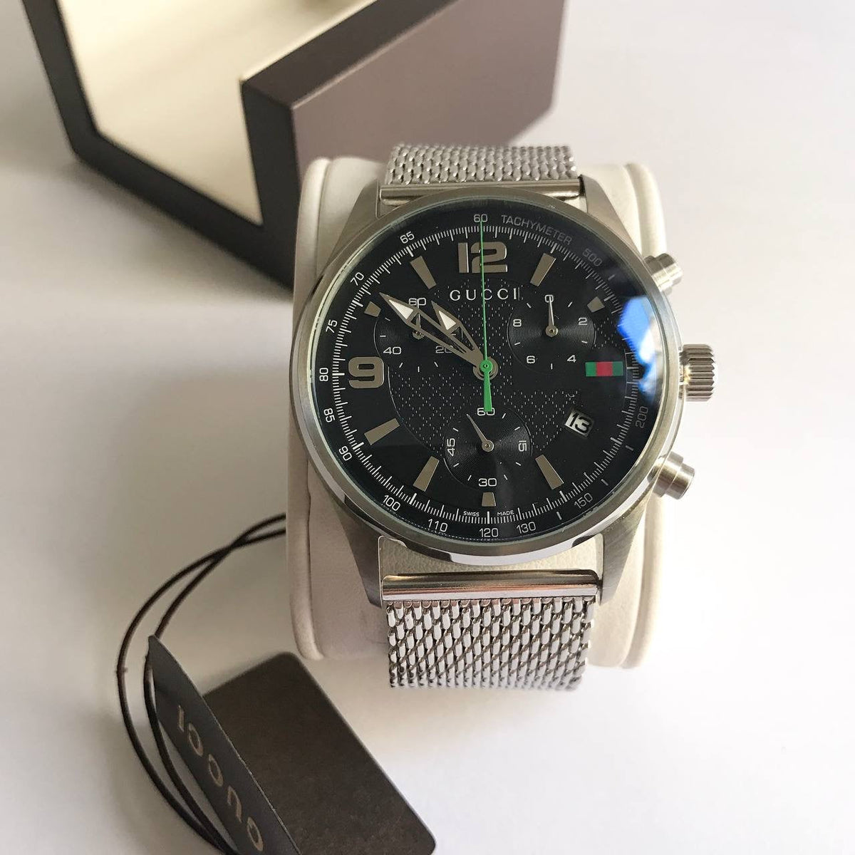 GUCCI PRATA PRETO 44MM