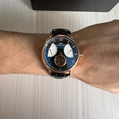 IWC ROSE PRETO COURO AUTOMÁTICO 44MM