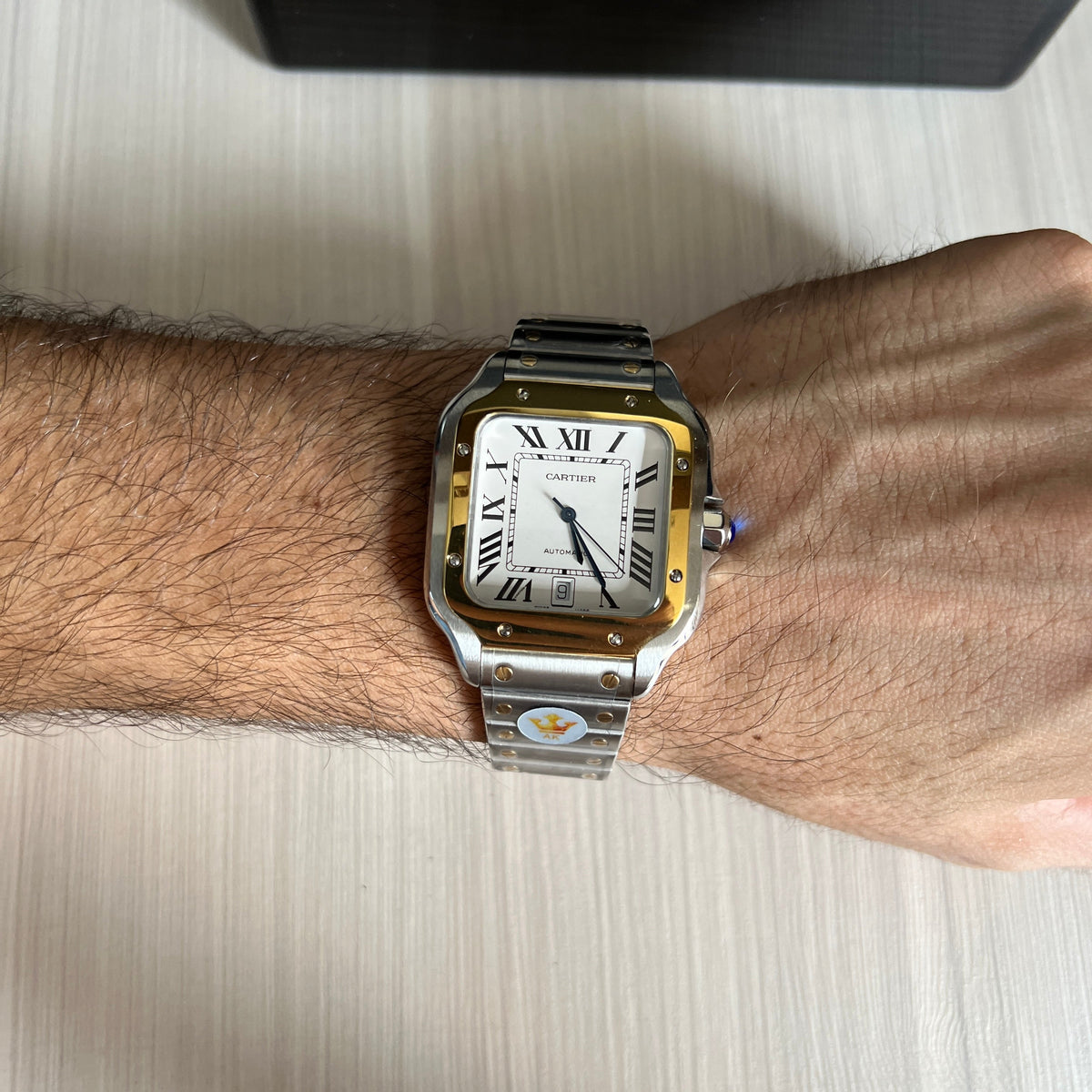 CARTIER SANTOS PRATA DOURADO 40MM X 47MM