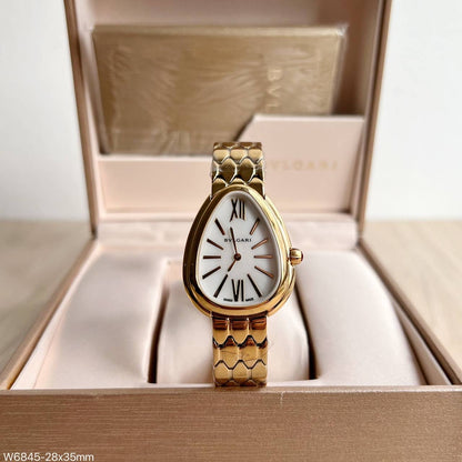 BVLGARI SERPENTE DOURADO BRANCO 23MM X 35MM FEMININO