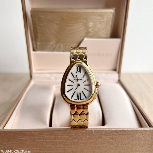 BVLGARI SERPENTE DOURADO BRANCO 23MM X 35MM FEMININO