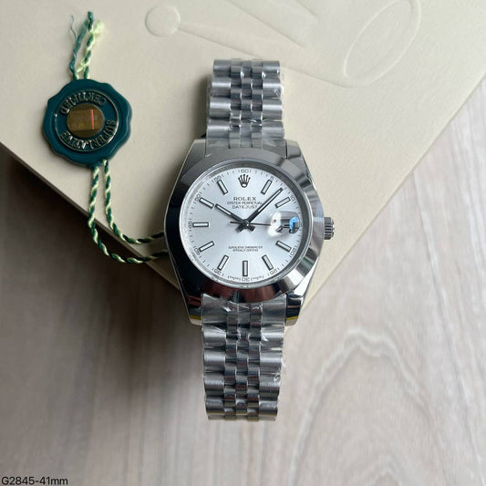 ROLEX DATEJUST PRATA BRANCO JUBILEU 41MM