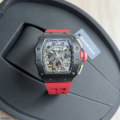 RICHARD MILLE PRETO VERMELHO 47MM