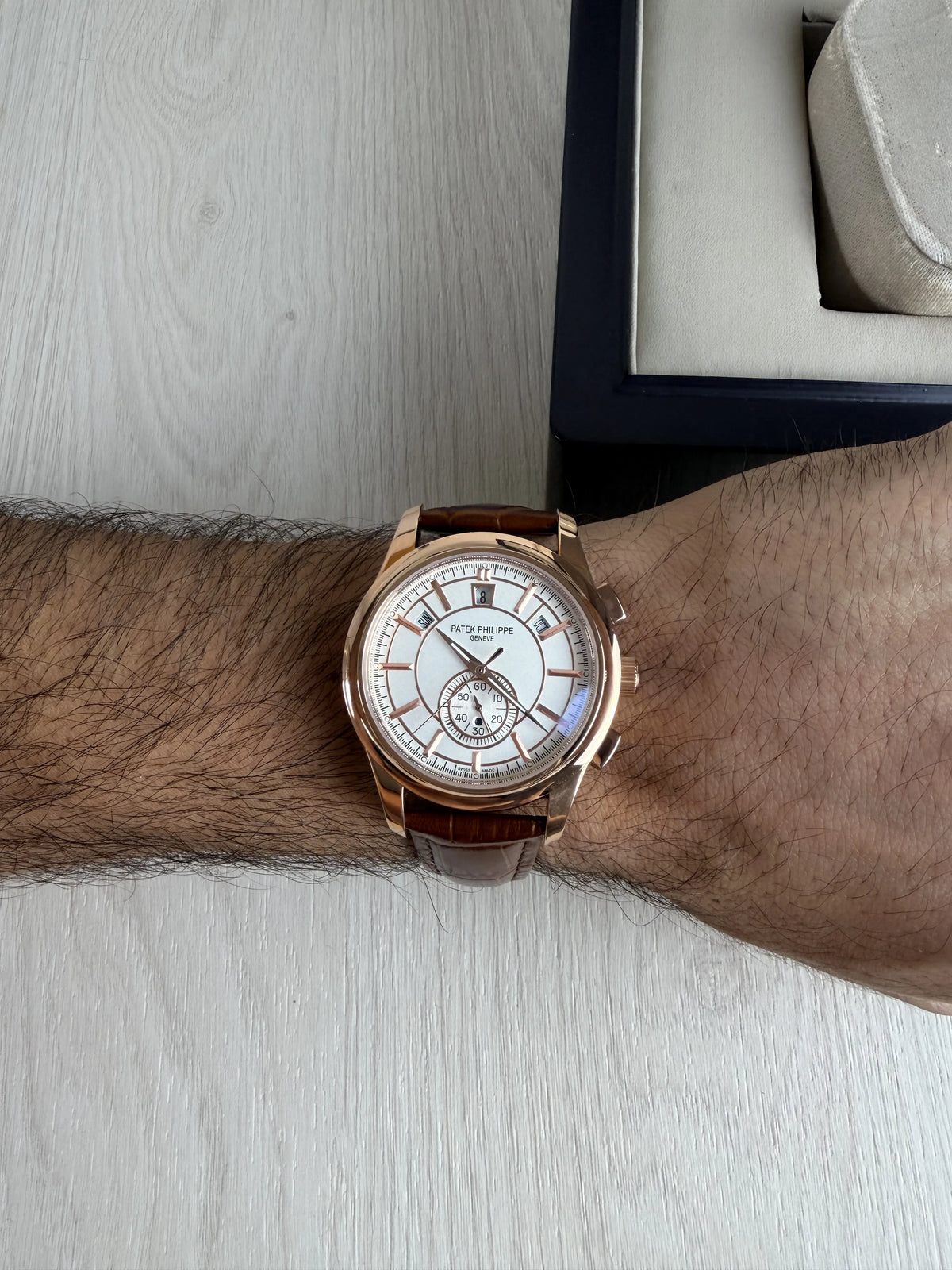 PATEK PHILIPPE ANNUAL CALENDAR ROSE BRANCO AUTOMATICO 40MM