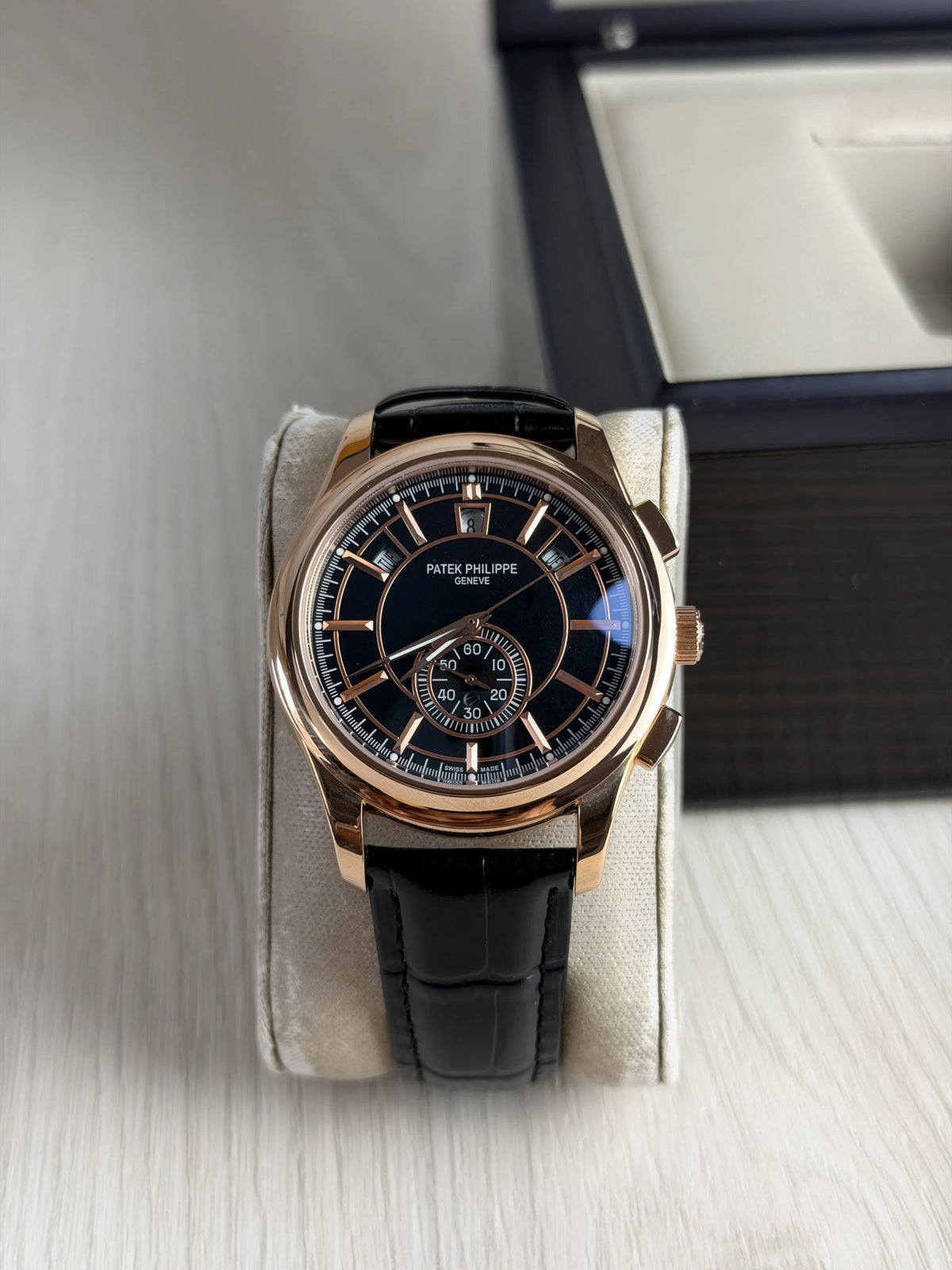 PATEK PHILIPPE ANNUAL CALENDAR ROSE PRETO AUTOMATICO 40MM