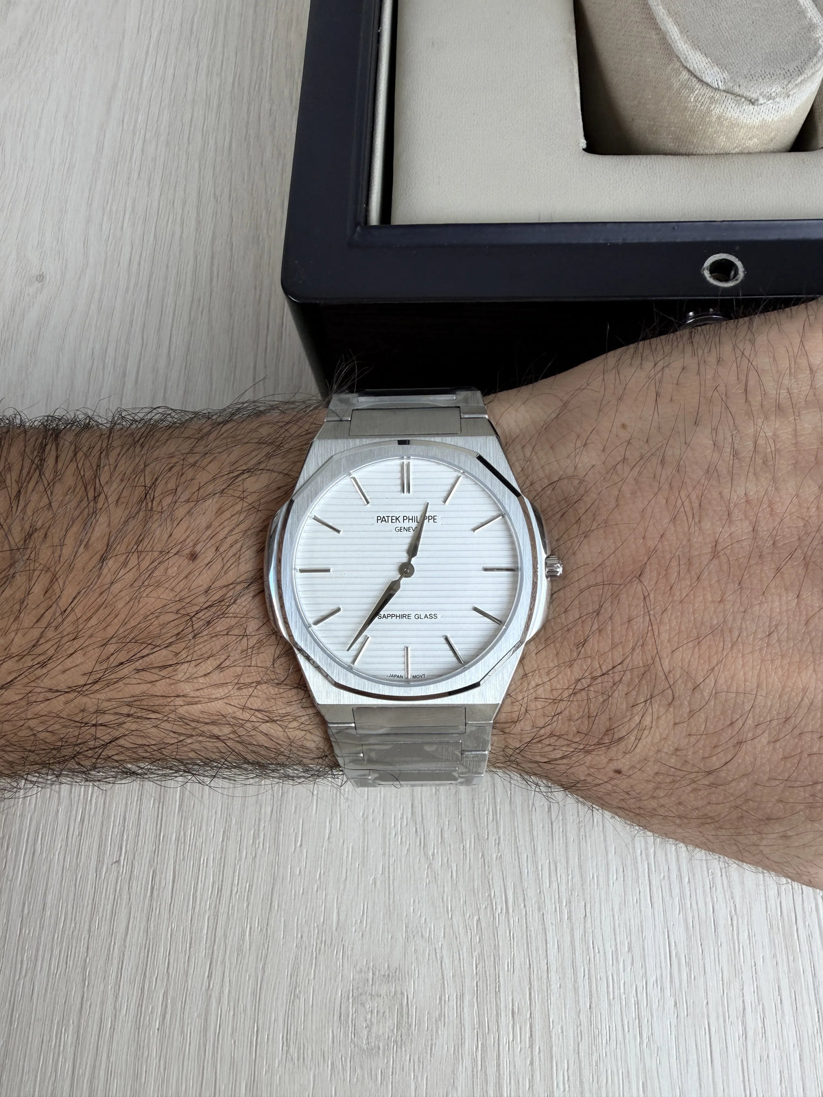 PATEK PHILIPPE MOEDA PRATA BRANCO 42MM