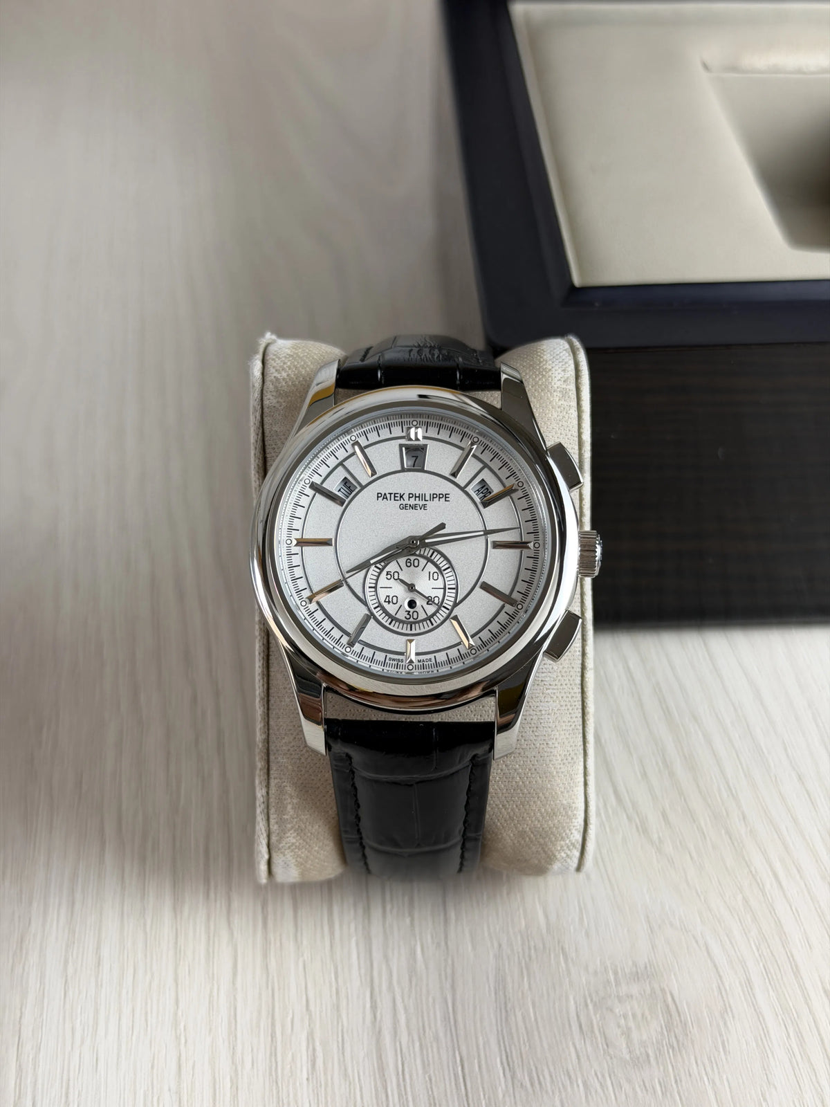 PATEK PHILIPPE ANNUAL CALENDAR PRATA BRANCO AUTOMATICO 40MM