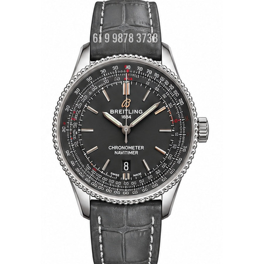 BREITLING NAVITIMER 36MM PRATA CINZA SUPER CLONE